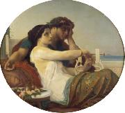 Alexandre  Cabanel Aglaida and Boniface oil on canvas